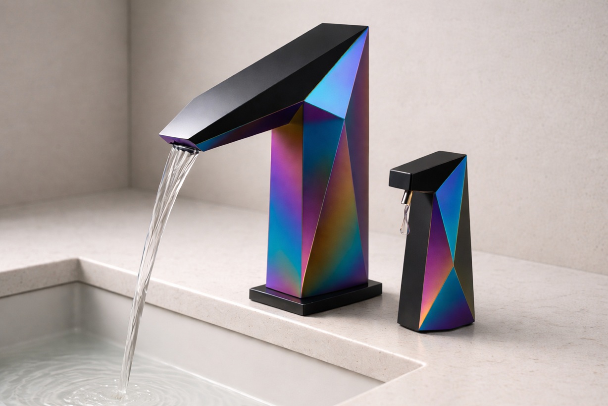 Iridescent faucet